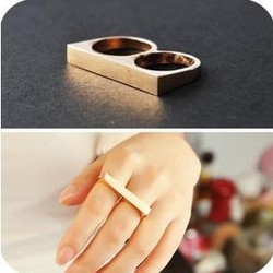 Min Order is $15 Hot Fashion punk double circle ring MR064 Magi Jewelry(China (Mainland))