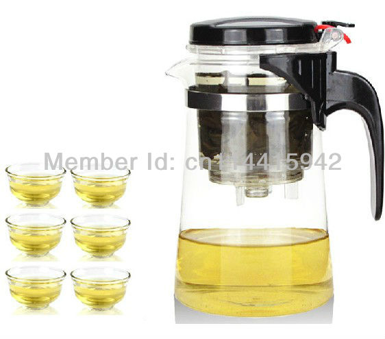 high boron silicon glass can wash it after hot Coffee Tea Sets filter screen pot bamboo