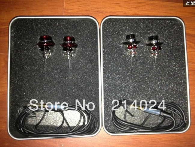 HOT red/black 3.5mm Stereo Metal Skull Rock Earphone Ear Bud In-ear for iPod MP3 MP4 Laptop New Skull earphone earplug(China (Mainland))