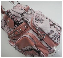 wholesale travel bags leisure bags Luggage handbag material PU Size 40 x26cm 3different colors pink two