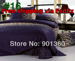 100% cotton material Luxury purple queen comforter set Textile piece set bed sheets duvet cover bedding princess(China (Mainland))