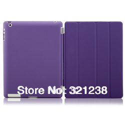 smart cover front case + back cover case skin for apple ipad 2 3 4 Rubberized hard case protective free shipping(China (Mainland))