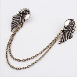 Gold Silver Fashion Charm Elegant Romantic Punk Retro Remarkable Freedom Gem wings brooch for women wholesale