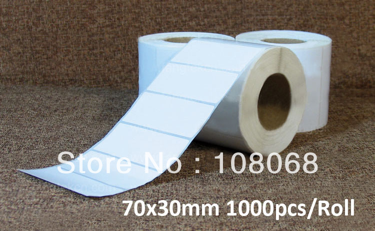 Blank adhesive Labels 70*30 mm 1000 labels per Roll, on roll self ...