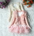 Retail baby Girls Clothing Set coat+Tutu Cake Dress childrens outfits set,2pcs/set 2 colors 4 size high free shipping 2-6 year