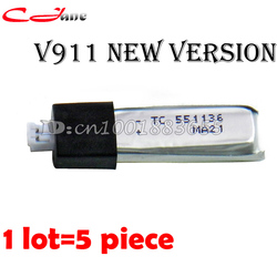 Wholesale/special offer upgraded V911 original new version Plug RC Helicopter spare parts battery 1 lot=5 pcs for WL Toys(China (Mainland))