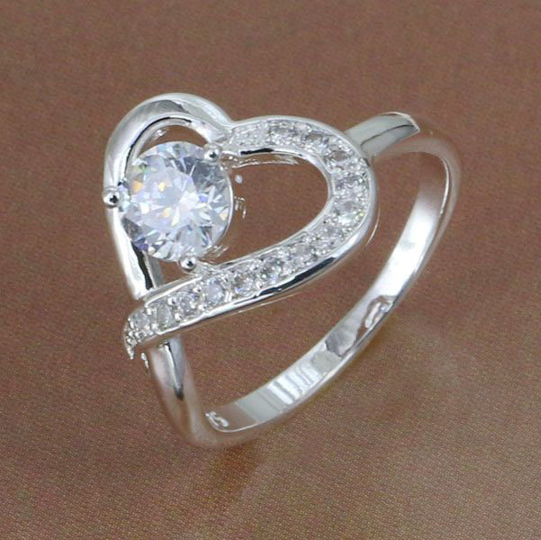 R150 Size 7 8 925 silver ring 925 silver fashion jewelry inlaid stone love rings