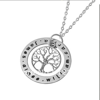 ... tree silver necklace engraved name necklace personalized jewelry