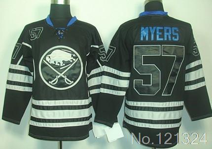 Free shipping Sabres #57 Tyler Myers Ice Hockey Jersey white black(China (Mainland))