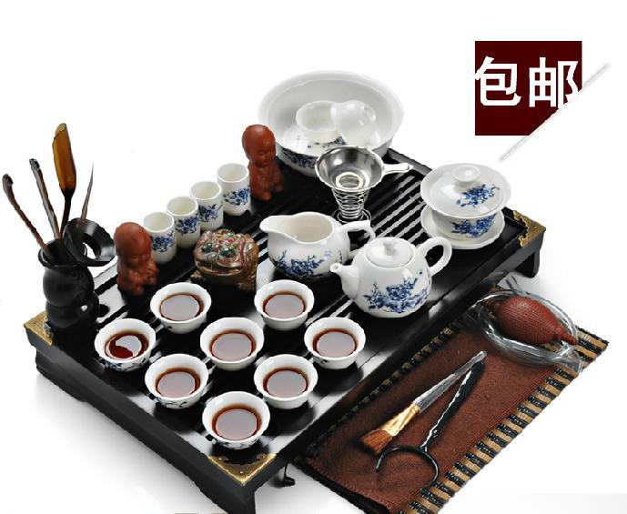 Bone china tea set set ceramic tea set sculpture wood tea tray tea set