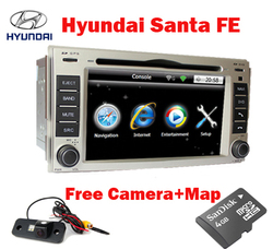 Two din touch screen Car DVD Player Hyundai Santa Fe with 3G GPS BT IPOD Radio TV USB SD free camera & map+ Free Shipping(China (Mainland))