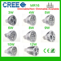 Ultra Bright MR16 CREE Dimmable LED spot light lamp bulb 3W 4W 5W 6W 8W 9W 10W 12W(China (Mainland))