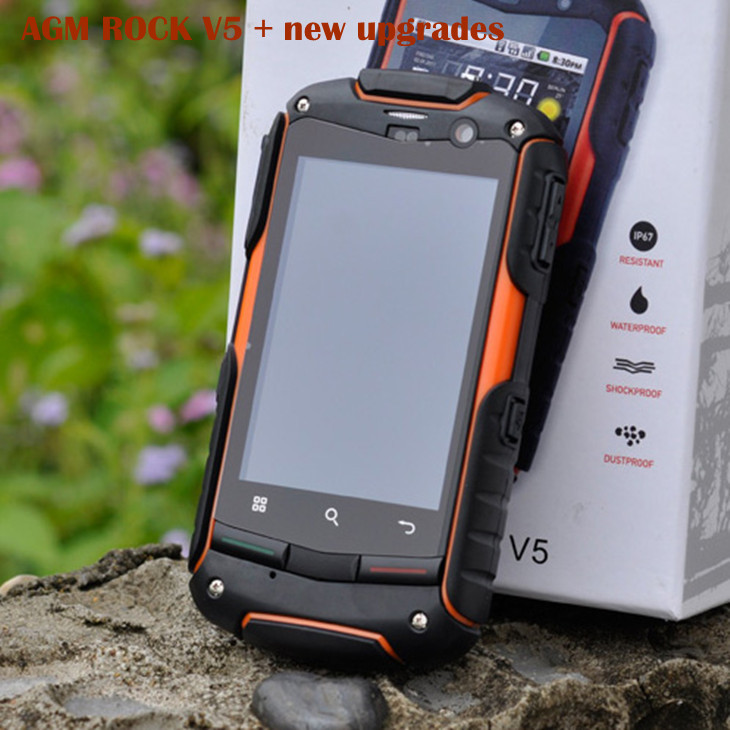 agm original rock v5+ upgrades IP67 Waterproof Dustproof Shockproof Android4.0 512M RAM 4G ROM SmartPhone WCDMA 3G GPS Dual SIM(China (Mainland))