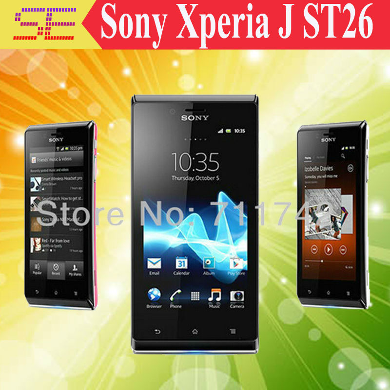 ST26i Refurbished Sony Ericsson Xperia J ST26 Android GPS WIFI 5MP Unlocked Mobile Phone Free Shipping