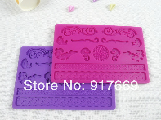 Free shipping 1 piece Silicone Mould FONDANT OR GUM PASTE CAKE DECORATING MOLD Tools-FERN design FDRR-007(China (Mainland))