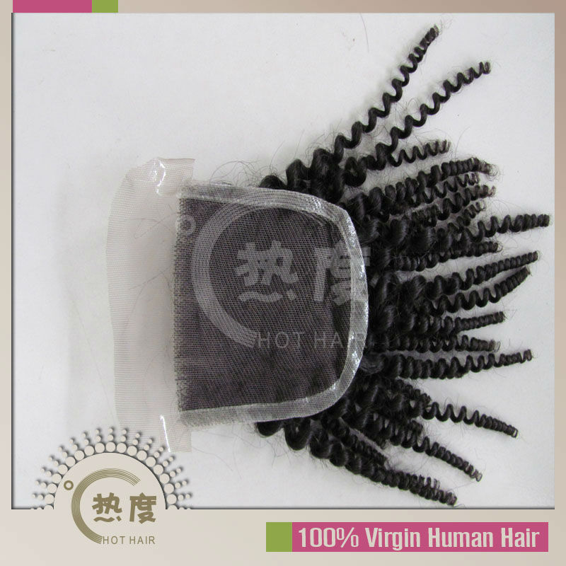 100% virgin unprocessed cheap brazilian hair free shipping kinky curly virgin hair 4x4 lace closure tangle free shedding free(China (Mainland))