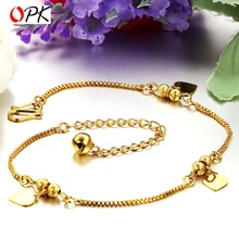 OPK JEWELLERY Free Shipping 18K Gold Plated Anklet Shinning Foot Bracelet Sexy Jewelry Adjustable Length 721