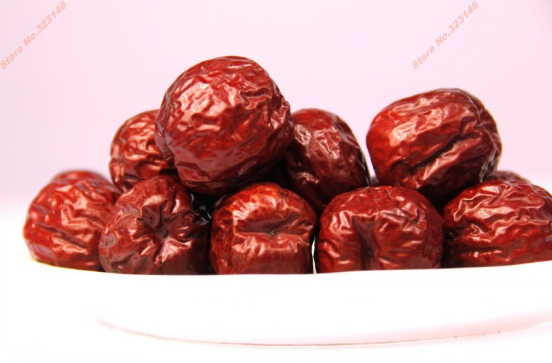 500g Green nature food Chinese red Jujube Premium red date Dried fruit Free shipping