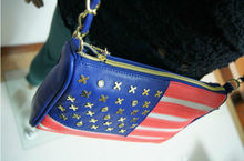 The rivet American flag bags Fashion women small Satchel bag messenger bags 
