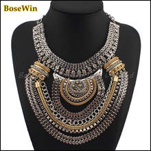 Fashion Boho Style Exaggerated Multilevel Chain Statement Necklaces Women Evening Dress Jewelry Choker Collares mujer CE1284