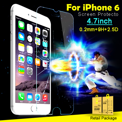 0 2mm Thin LCD Clear Front Tempered Glass Screen Protector For iPhone 6 Protective Film For