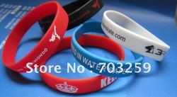 500pcs custom texts & logo rubber silicone wristband for promotion gifts EG-WBP001,silicone barcelets with solid color printting(China (Mainland))