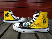 Anime Canvas Shoes Fairy Tail Fire Dragon Slayer Natsu Dragneel Hand Painted Canvas Sneakers for Men