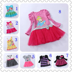 Free Shipping Girl Princess Minnie Mouse Fairy Mermaid Summer Top Dress Tutu Party Costume 1-7Y RT54(China (Mainland))