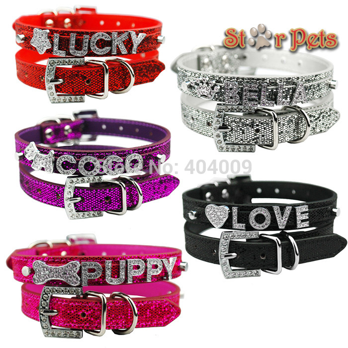 Bling Personalized Pet Dog Collar Rhinestone Customized Free Name ... Bling Personalized Pet Dog Collar Rhinestone Customized Free Name ...