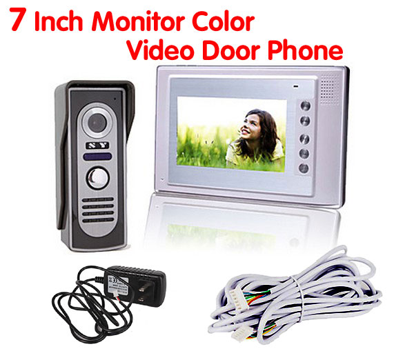 Hoge kwaliteit 7 inch video deurtelefoon deurbel intercom kit 1- camera 1- monitor nachtzicht, dropshipping groothandel freeshipping
