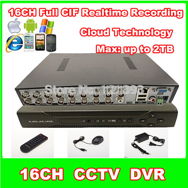 16CH H 264 Real time CCTV Standalone DVR with Cloud Technology support IE Smartphone IPAD Viewing