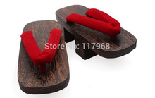 Women s Cosplay Carboned Doule Heel Flip Flops Cotton Fabric Floral Prints Japan Traditional Summer Wood