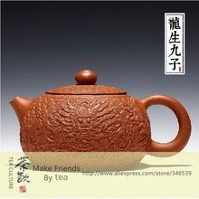 GMTao Tea set Dragon Handmade 330ML Totem Blessing Health Smooth Kung Fu Teapot ZISHA Yixing Tea