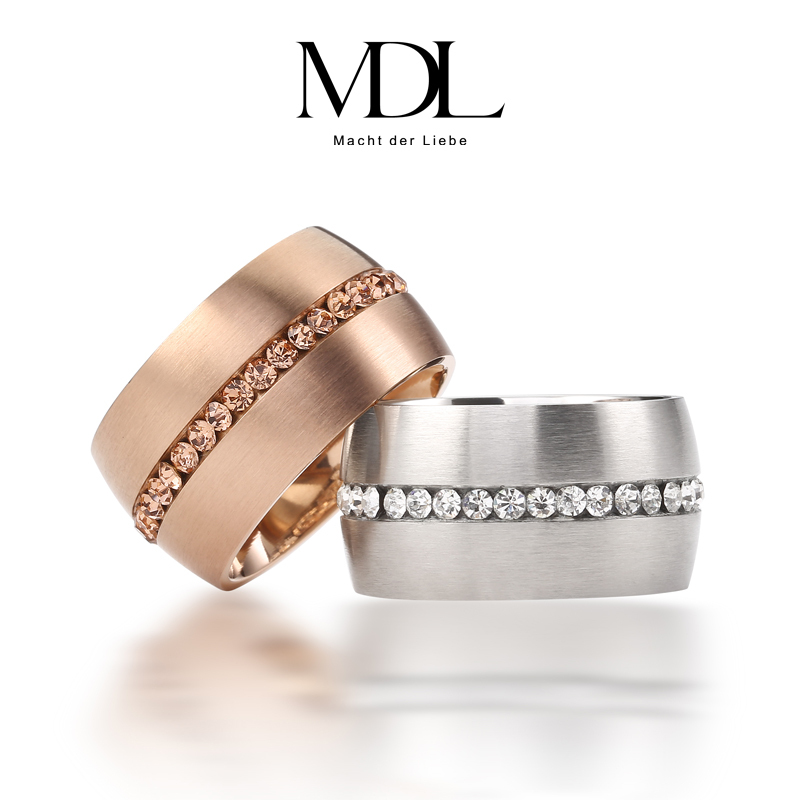 MDL Brands Classic Fine Jewelry Ring Silver Rose Gold Plated Stainless Steel Rings For Women Fashion