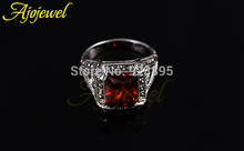 US SIZE 5 5 10 Retro Vintage Jewelry Antique Silver Plated Red Ruby Rings For Women