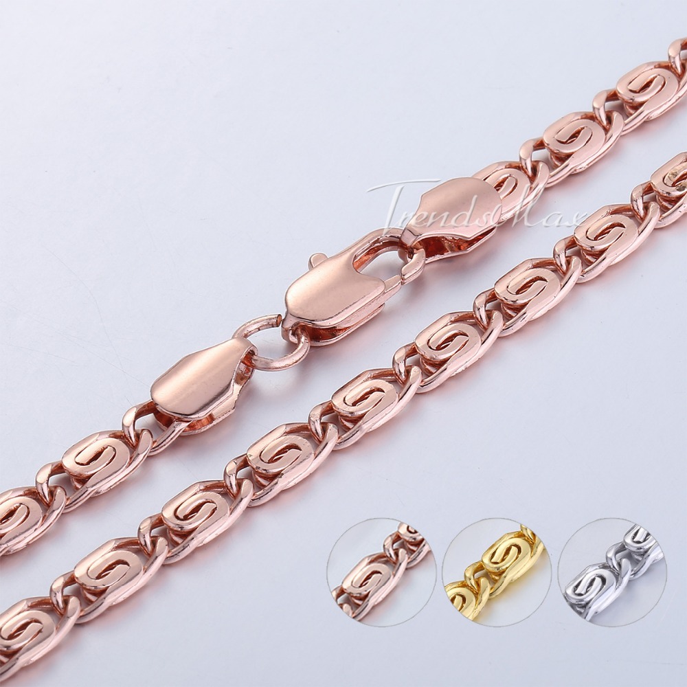 Customized 4 5mm Womens Girls Chain Necklace Snail 18K Rose Gold Filled Necklace wholesale fashion jewelry