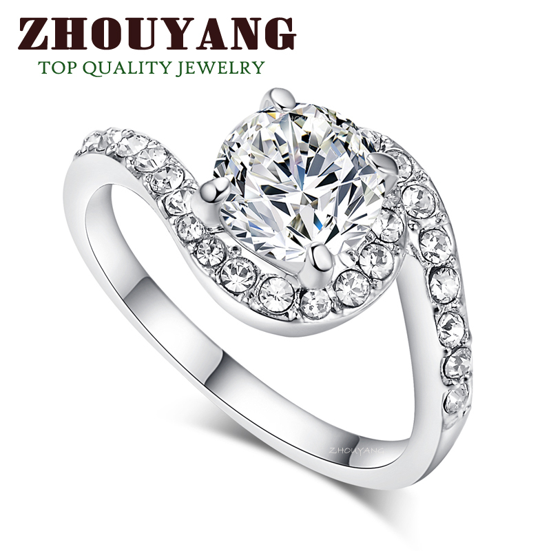 Top Quality ZYR077 CZ Diamond Wedding Ring 18K White Gold Plated ...