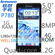 Original Lenovo P780 Multi language Mobile phone 5.0IPS 1280×720 MTK6589 Quad core1G 1GRAM 4GROM  Android 4.2 8MP