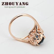 Top Quality ZYR189 Blue Crystal Ring 18K K Gold Plated Austrian Crystals Full Sizes Wholesale