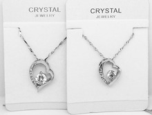float floating HotsellingWholesale 18K Platinum Plated shine Zircon Love Heart Pendant chain Necklace crystal Jewelry 4008