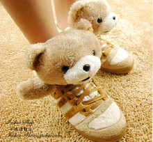Couple of shoes cute bear  teddy shoes lovers design  casual booties for men and women sneakers three colors