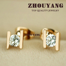 ZYE010 Golden H 18K K Gold Plated Stud Earrings Jewelry Made with Genuine SWA ELEMENTS Austrian Crystal Wholesale
