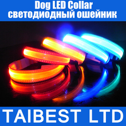 Glow Pet Dog LED Collar Safety necklace Flashing Lighting Up Blue Red(China (Mainland))