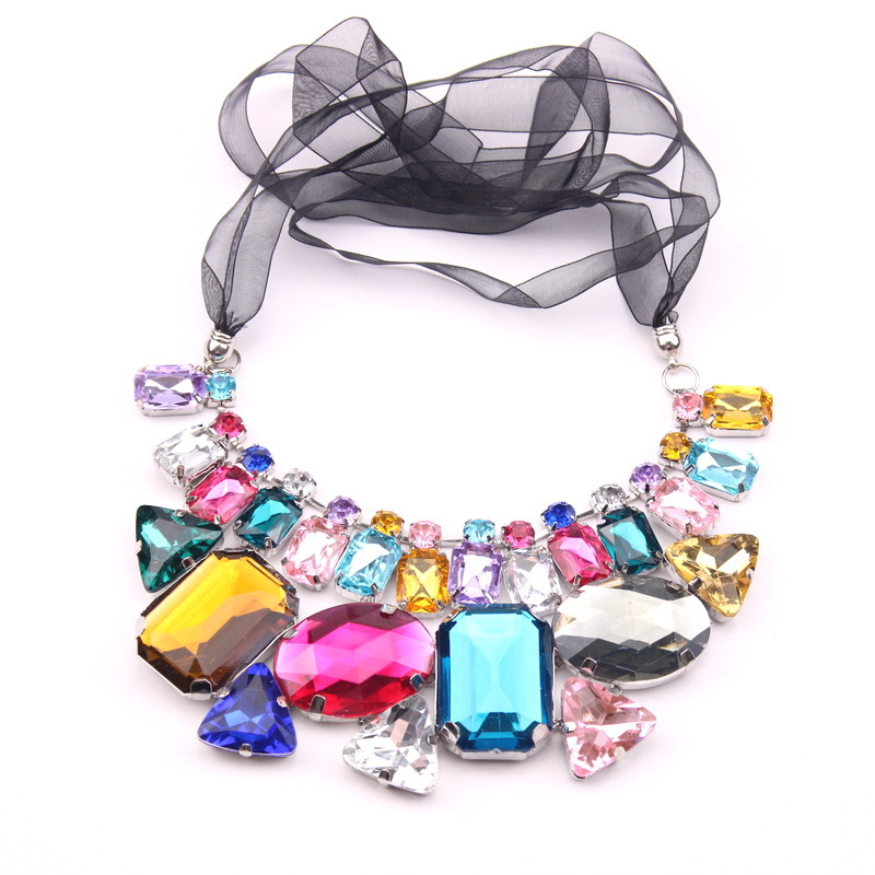 Fashion Necklaces for Women 2015 Crystal Collar Choker Vintage Pendant Statement Necklace Women Necklaces Pendants Colorful