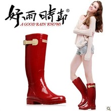 2013 red gumshoes rubber boots wellingtons gumboots women snow rain boots cool motorcycle boot