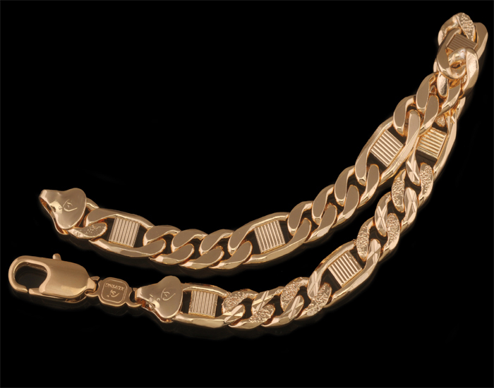  220 8mm 18k Gold Plated New Design Bracelet Men 2015 Embroidery Shaped Environmental copper