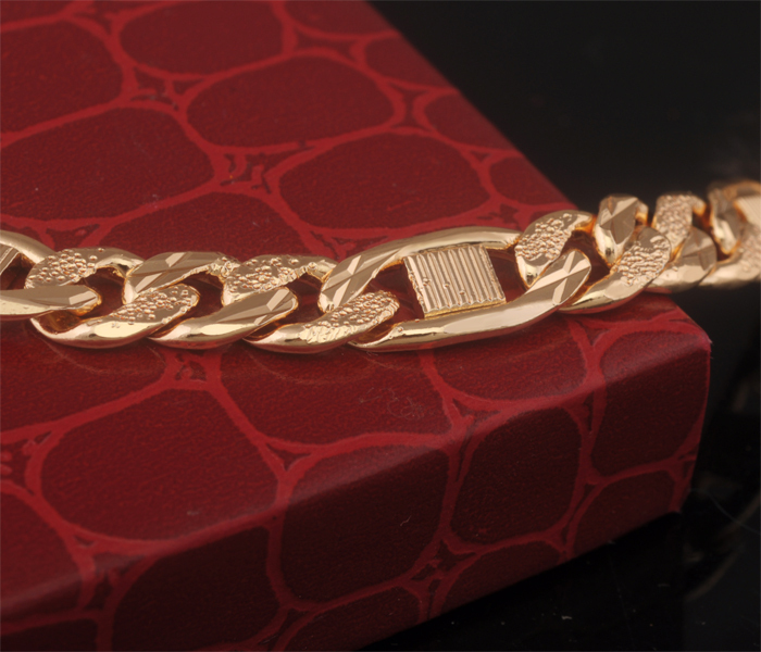  220 8mm 18k Gold Plated New Design Bracelet Men 2015 Embroidery Shaped Environmental copper