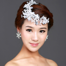 Colour bride handmade crystal beaded soft style hair accessory wedding dress accessories pearl marriage accessories