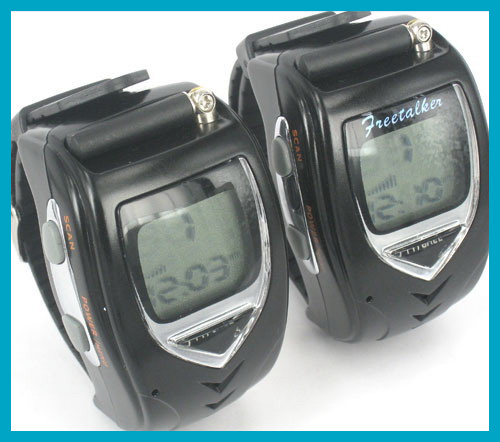 Pair Two Way Radio Intercom Digital Mobile Radio Walkie Talkie Watch Backlit LCD Wrist Watch Dual
