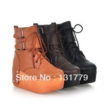 free shipping Fashion 2013 platform martin boots lacing rivet buckle lacing shoe womens Oxfords lANKLE boots